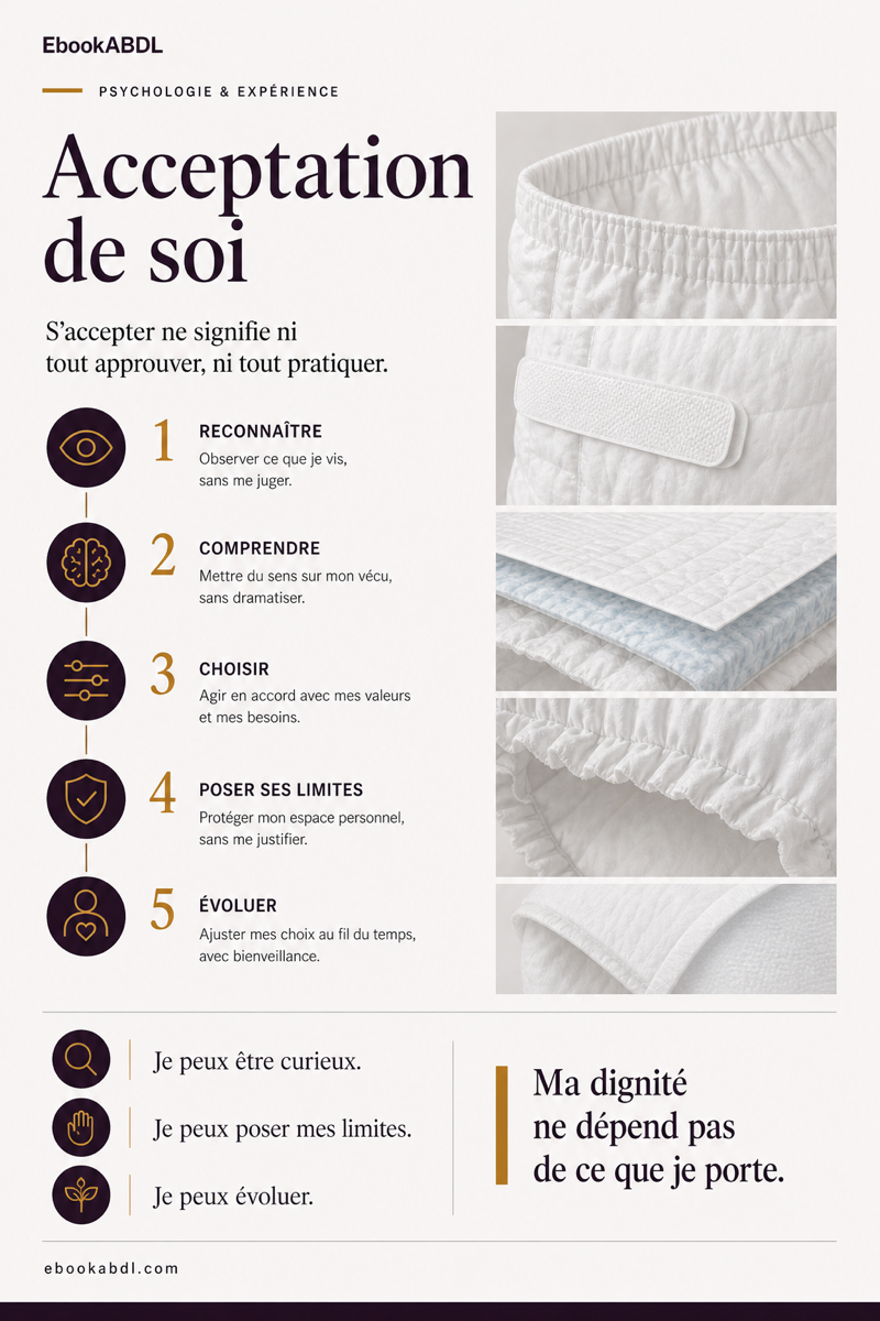 Illustration premium sur l’acceptation de soi et le port choisi