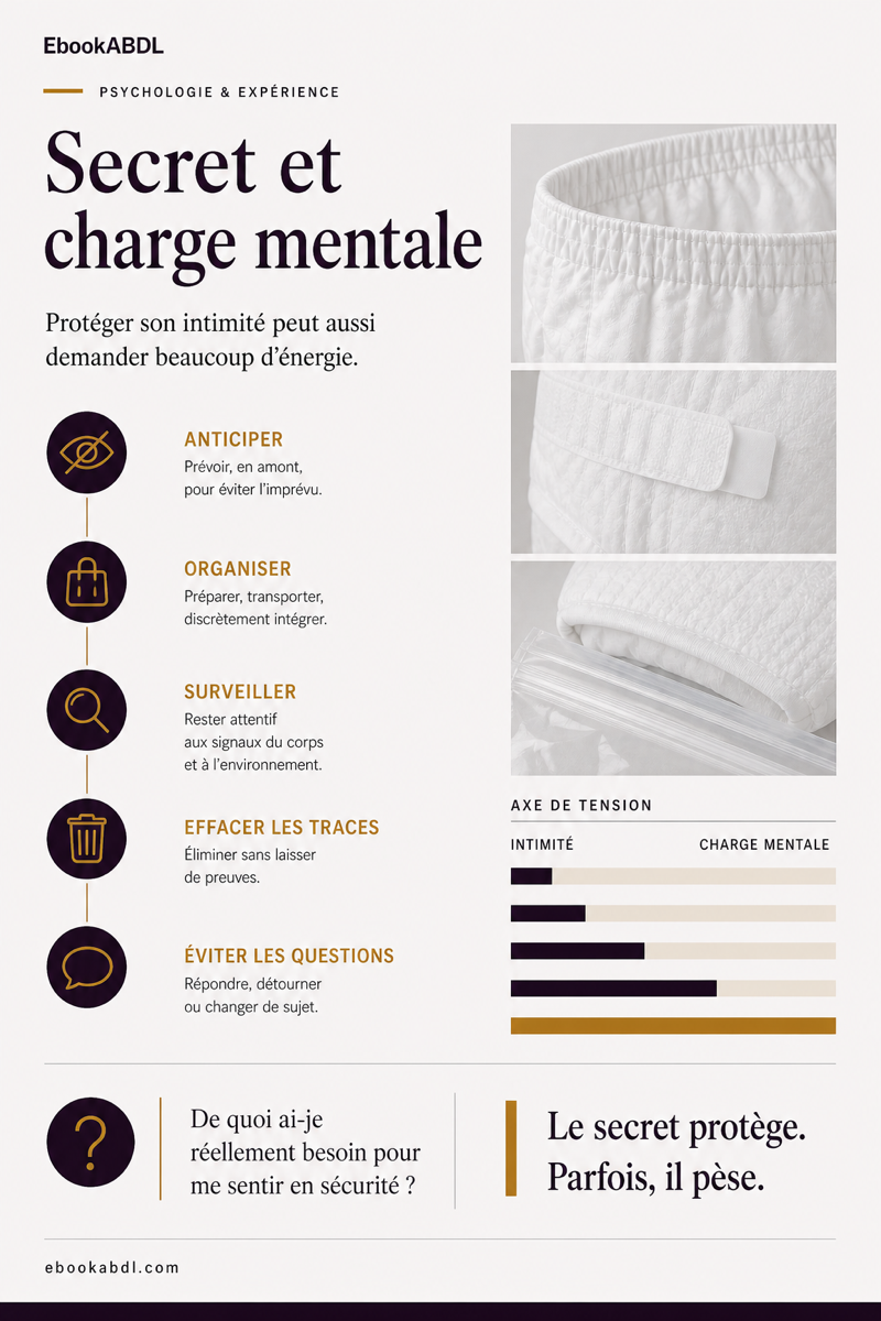 Illustration premium sur le secret, la charge mentale et le besoin de pause